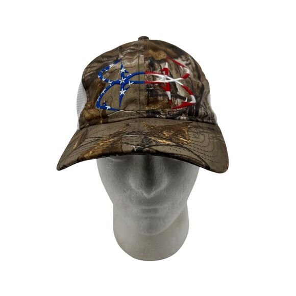 Under Armour Hat Mens Snapback Camo Realtree Hunting Mesh Back Trucker USA Flag - Picture 1 of 12